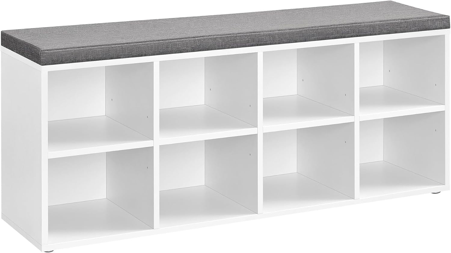 Shoe Bench with Cushion, Shoe Storage Bench with 6 Compartments and 3 Adjustable Shelves, Entryway Bench with Padded Seat, for Bedroom, Closet, Living Room, White ULHS23WT