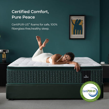 12 Inch King Size Hybrid Mattress in a Box – Medium Firm Memory Foam & Pocket Coils – Cooling Comfort, Motion Isolation & Pressure Relief