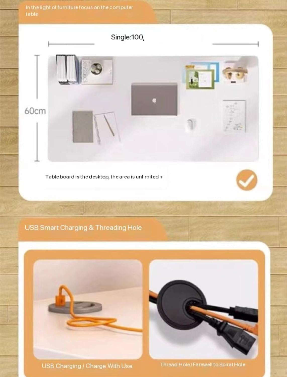 Computer Desk Single Gaming Table Home Study Desk Workbench Desk with Bookshelf