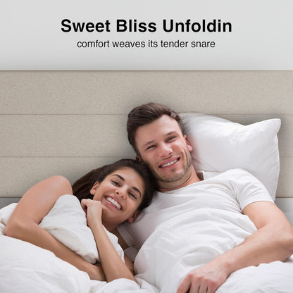 King Bed Frame and Headboard, King Bed Frame, Velvet Upholstered Stripe Bed Frames, No Box Spring Needed, Heavy Duty Feet, Easy Assembly, Black Velvet