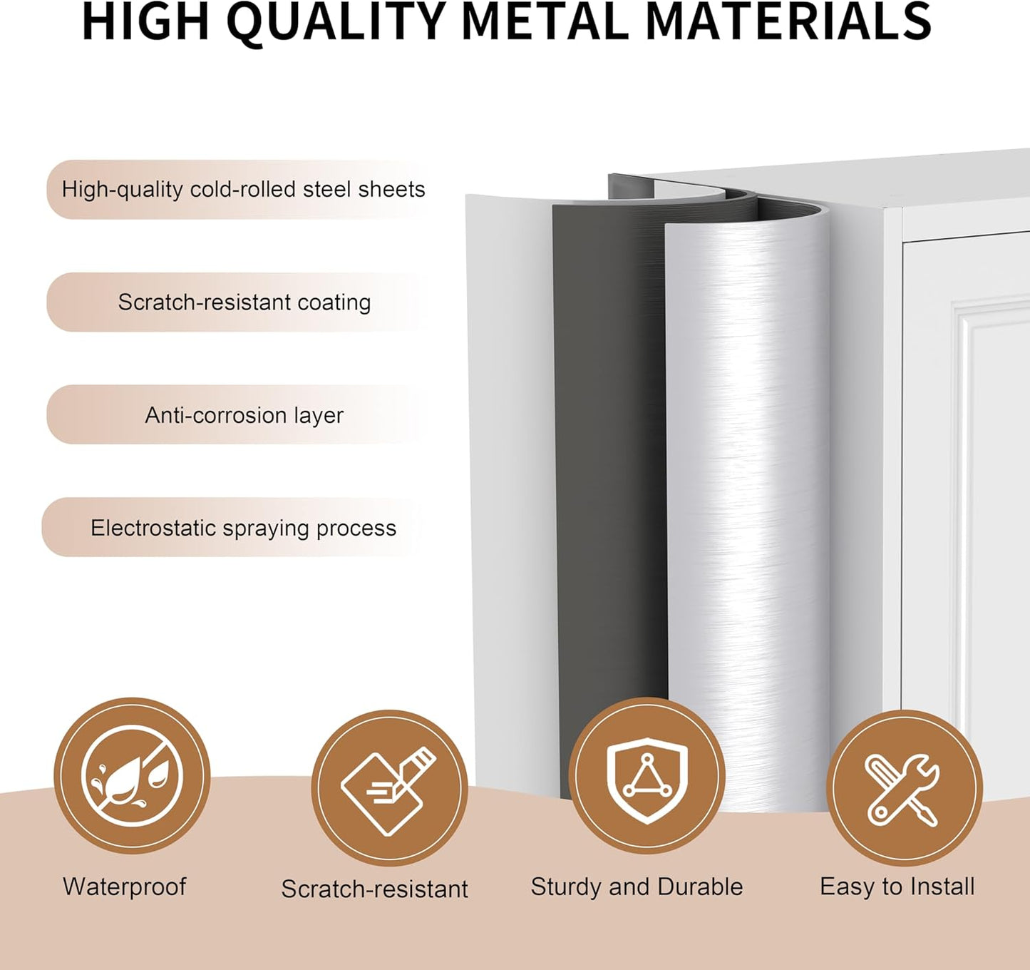 Metal Wardrobe Cabinets,Armoire Wardrobe Closet with Hanging Rod,Clothes Storage Cabinet with Adjustable Shelves and Doors,Clothing Cabinet for Bedroom,Office, Laundry Room