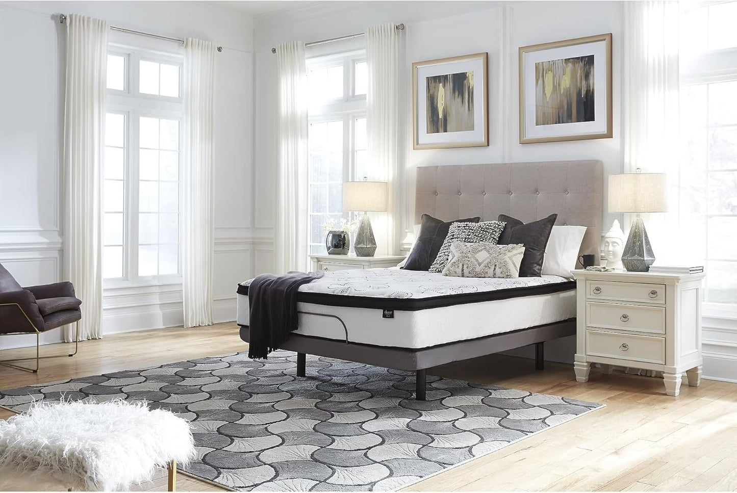 Queen Size Chime 12 Inch Medium Firm Hybrid Mattress with Cooling Gel Memory Foam for Pressure Relief, Fiberglass Free, Mattress in a Box