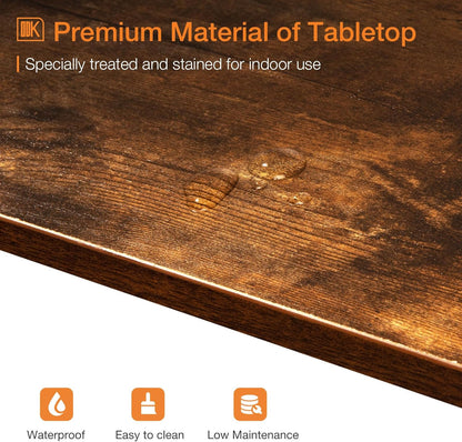 71 Inch Bar Table, Bar Height Pub Table, Counter Height Bar Table, Rectangular High Top Kitchen & Dining Counter Tables with Sturdy Legs & Easy-To-Clean Top, Rustic Brown