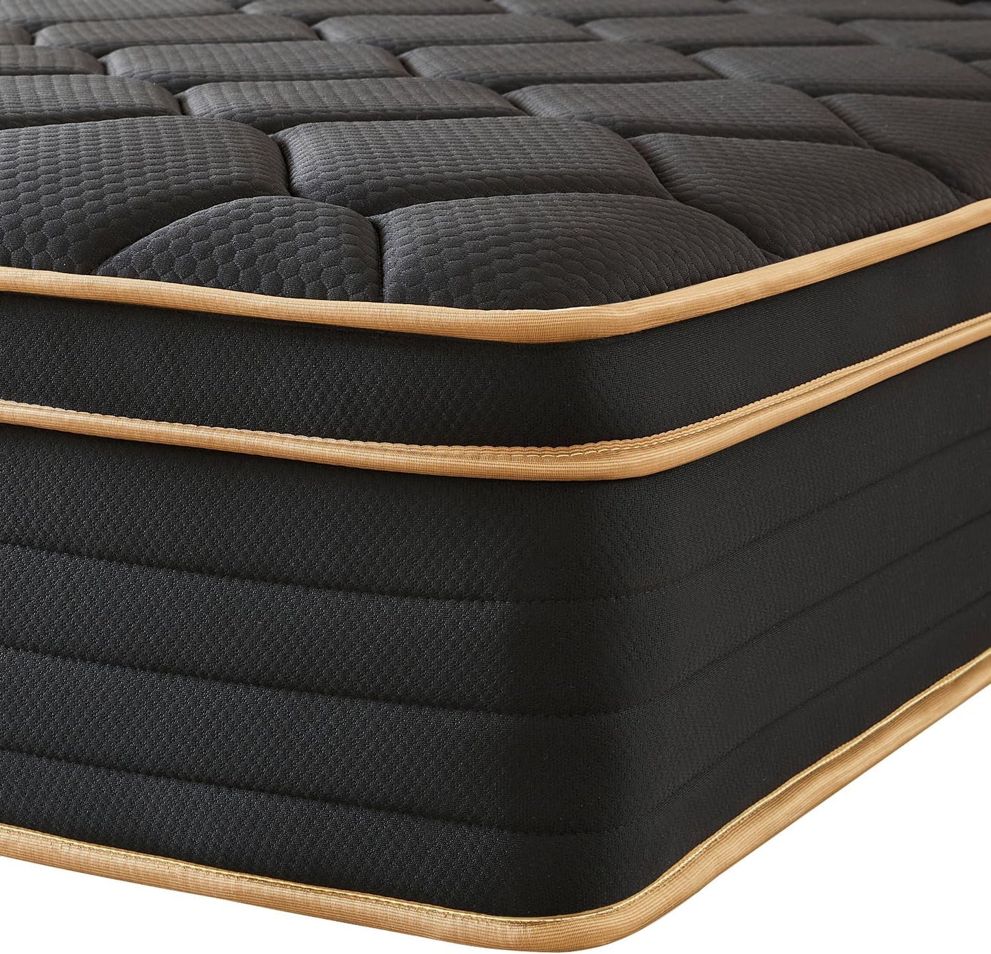 Twin Mattress 10 Inch Twin Size Mattresses in a Box Spring Hybrid Twin Bed Memory Foam Mattress Comfort Breathable Fabric Cooling Gel Pressure Relief, Medium Firm