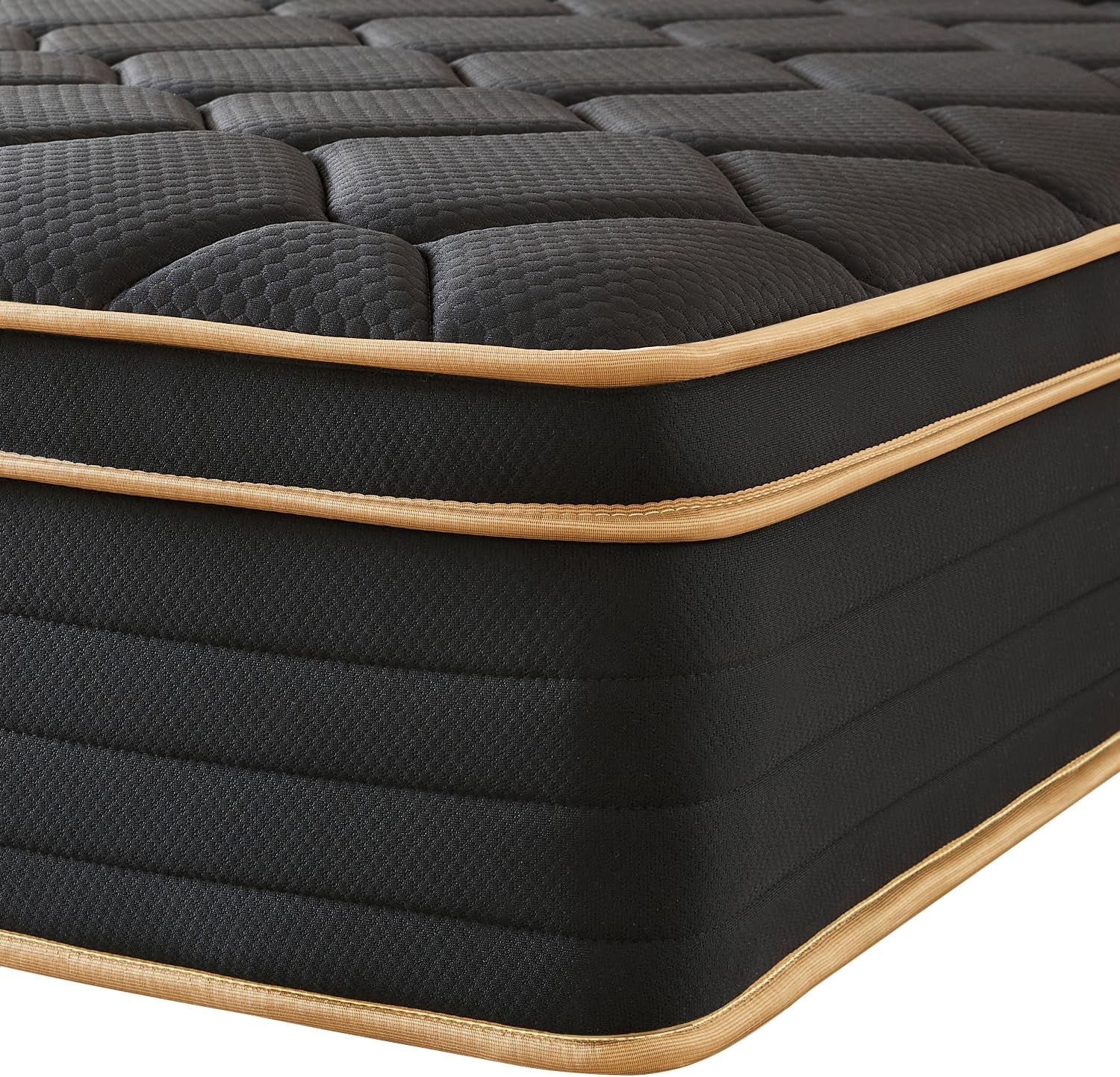 Twin Mattress 10 Inch Twin Size Mattresses in a Box Spring Hybrid Twin Bed Memory Foam Mattress Comfort Breathable Fabric Cooling Gel Pressure Relief, Medium Firm