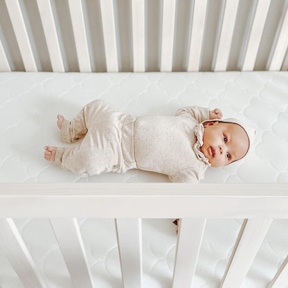 Waterproof Crib Mattress and Toddler Bed - Ultra-Breathable Proven to Reduce Suffocation Risk, Washable Core & Cover, All-Stages, Infant to Toddler, Deluxe 5.5" Thick - White
