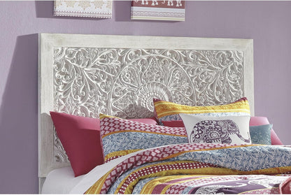 Paxberry Boho Chic Panel Adjustable Headboard ONLY, Full, Whitewash