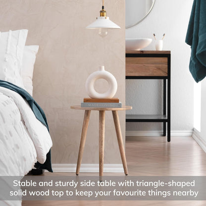Bond Wooden Triangle End Table - Exclusively Designed Modern Small Side Table. Hand Crafted - Wooden Side Table - Contemporary Design for Small End Tables for Bedroom and Living Room