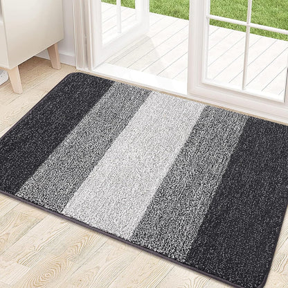 Indoor Outdoor Door Mat, 32X20 Non-Slip Absorbent Dirt Trapper, Low-Profile Washable inside Entrance Front Floor Mat, Sturdy Soft Entry Doormats for Entryway, Grey
