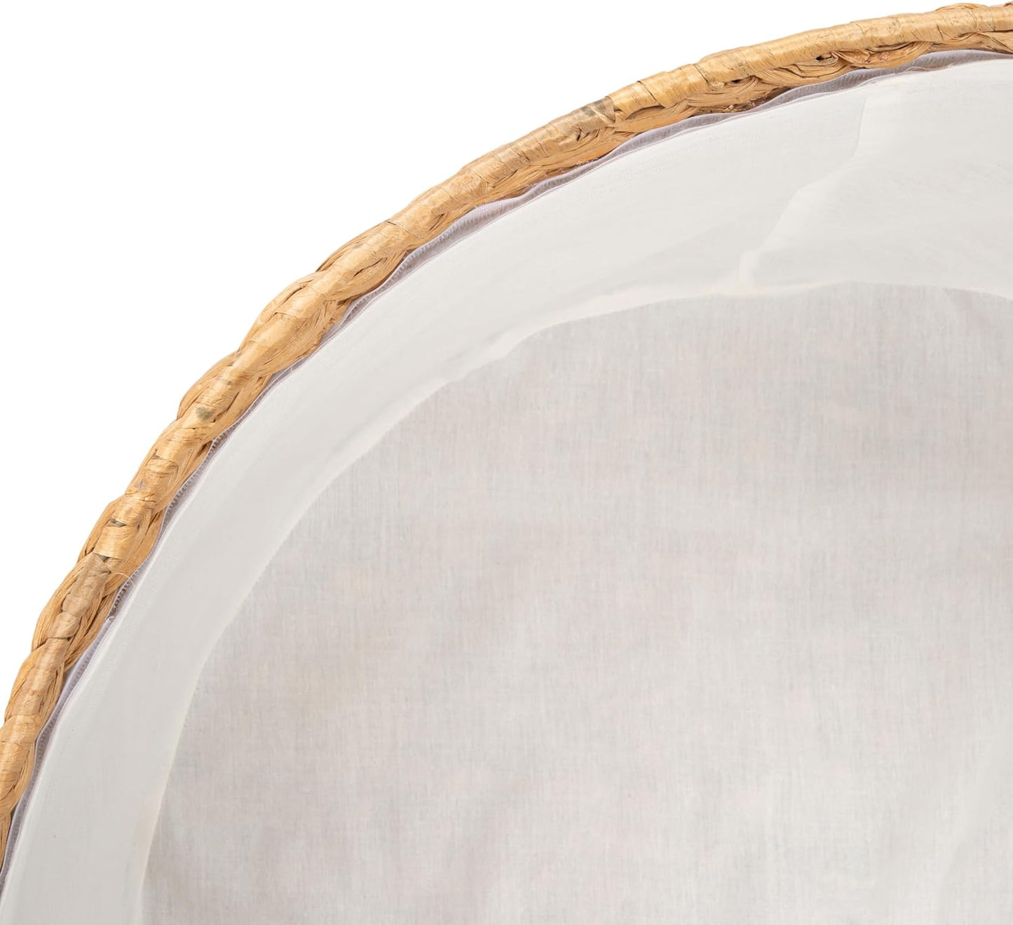 Home Collection – Jesse Natural Wicker Storage round Coffee Table, Fully Assembled, Handwoven Rattan with Lift-Off Lid & Cotton-Lined Interior, Decorative Living Room Accent (SEA7034A)