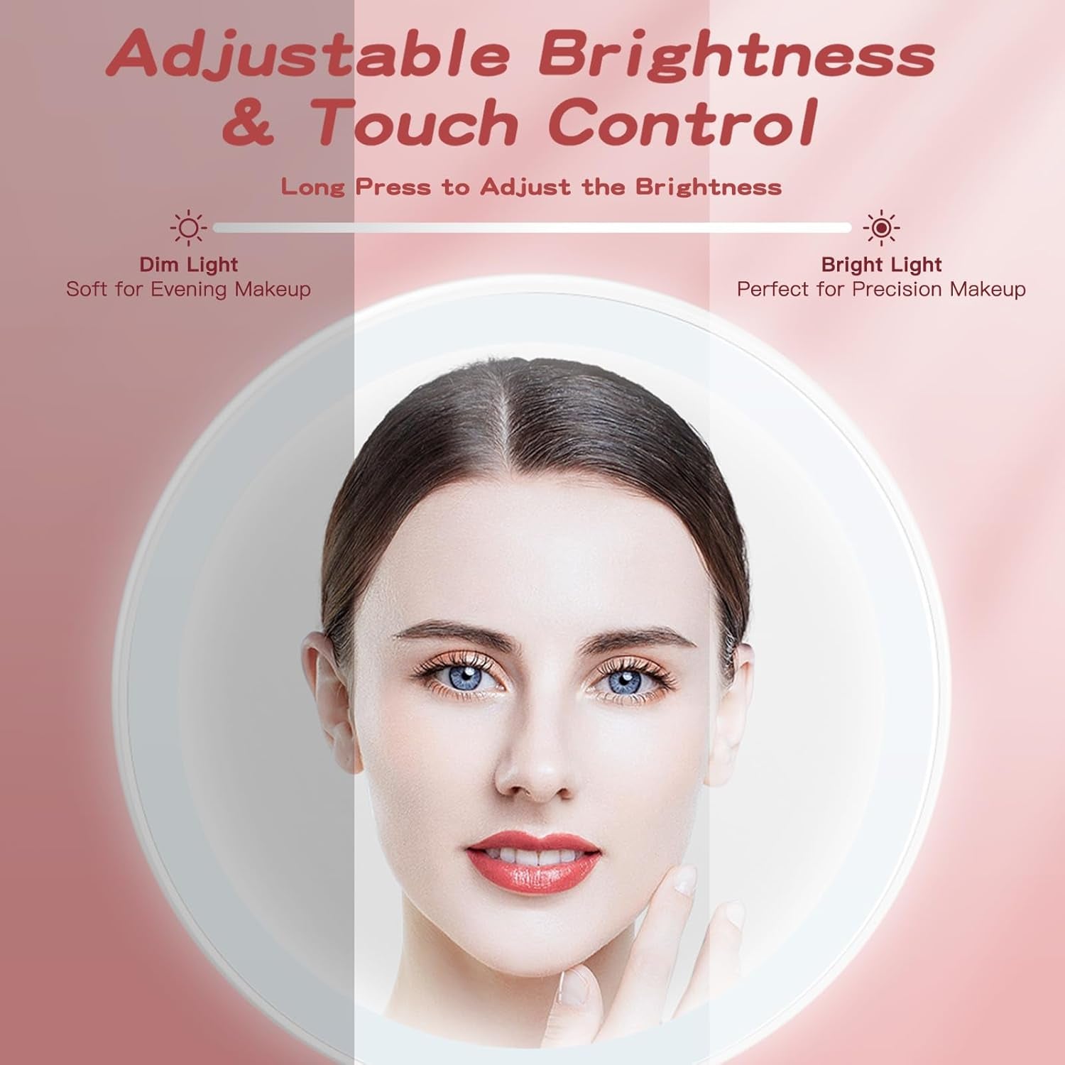 1X/30X Magnifying Mirror with Light and Adjustable Brightness, Makeup Mirror with 360° Rotation Adjustable Folding Handle, Portable Rechargeable Double Sided Mirrors, Foldable Vanity Mirror (White)