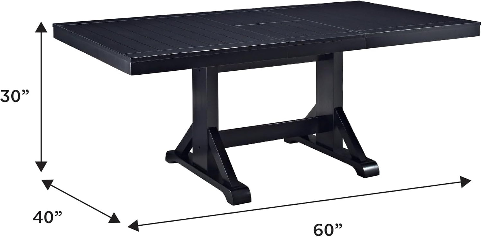 6 to 8 Person Wood Modern Farmhouse Expandable Dining Room Table with Leaf Kitchen Dining Chairs, 60 Inch, Antique Black