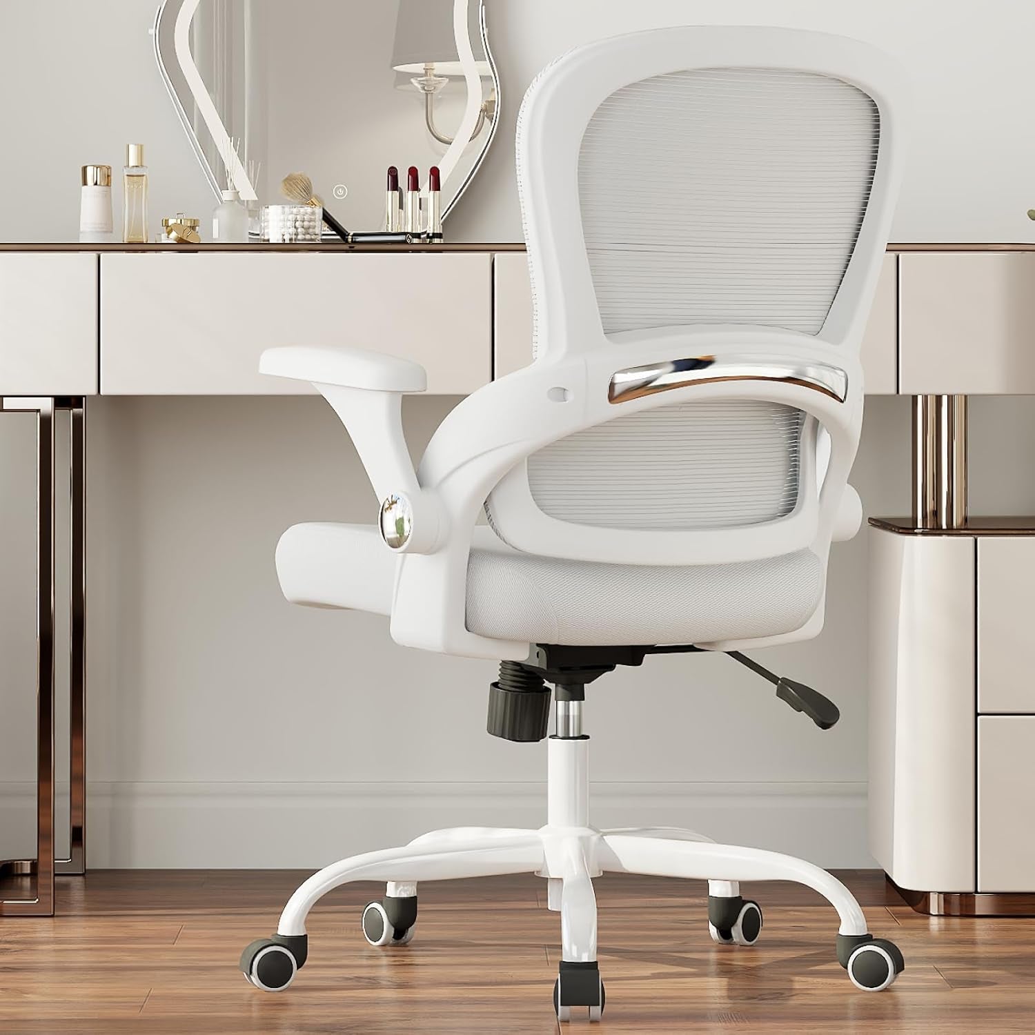 Office Chair - Ergonomic Office Chair with Back Support, Home Office Desk Chairs, Comfy Desk Chair, Computer Chair, 330Lbs Wide Seat Big and Tall Office Chairs for Gamers(White)