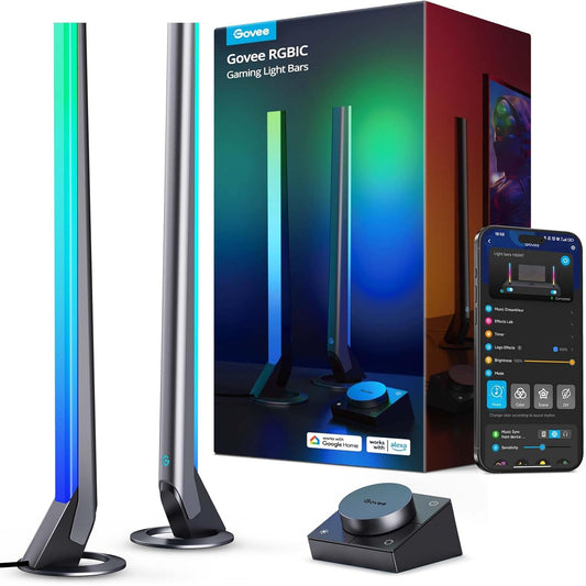 RGBIC Gaming Light Bars H6047 with Smart Controller, Wi-Fi Smart LED Gaming Lights with Music Modes and 60+ Scene Modes Built, Works with Alexa & Google Assistant, Game Room Lights Decor