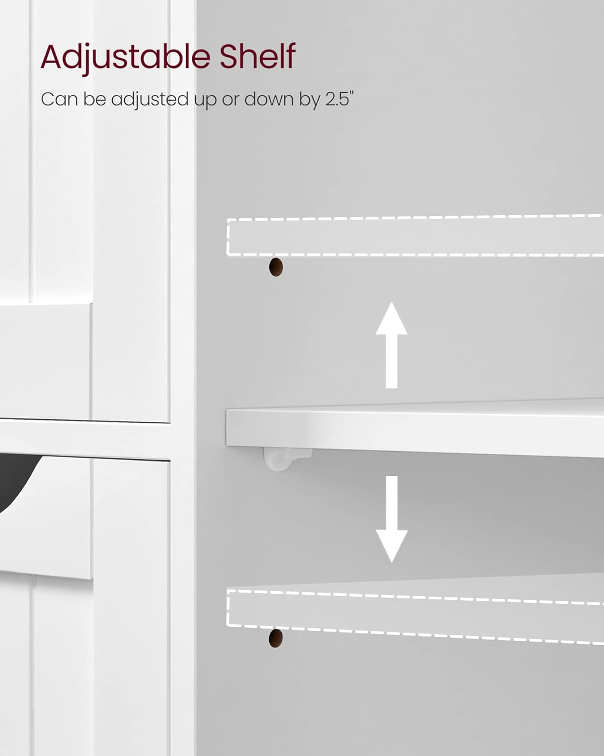 Bathroom Floor Storage Cabinet, Freestanding Bathroom Storage Unit with 2 Adjustable Shelves, 11.8 X 23.6 X 31.5 Inches, Ink Black UBCB060B01