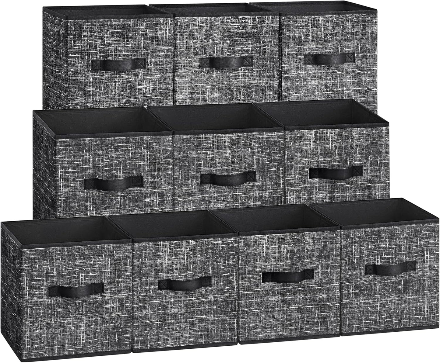 Storage Cubes, 13-Inch Non-Woven Fabric Bins with Double Handles, Set of 8, Closet Organizers for Shelves, Foldable, for Clothes, Cattail Gray UROB833G01
