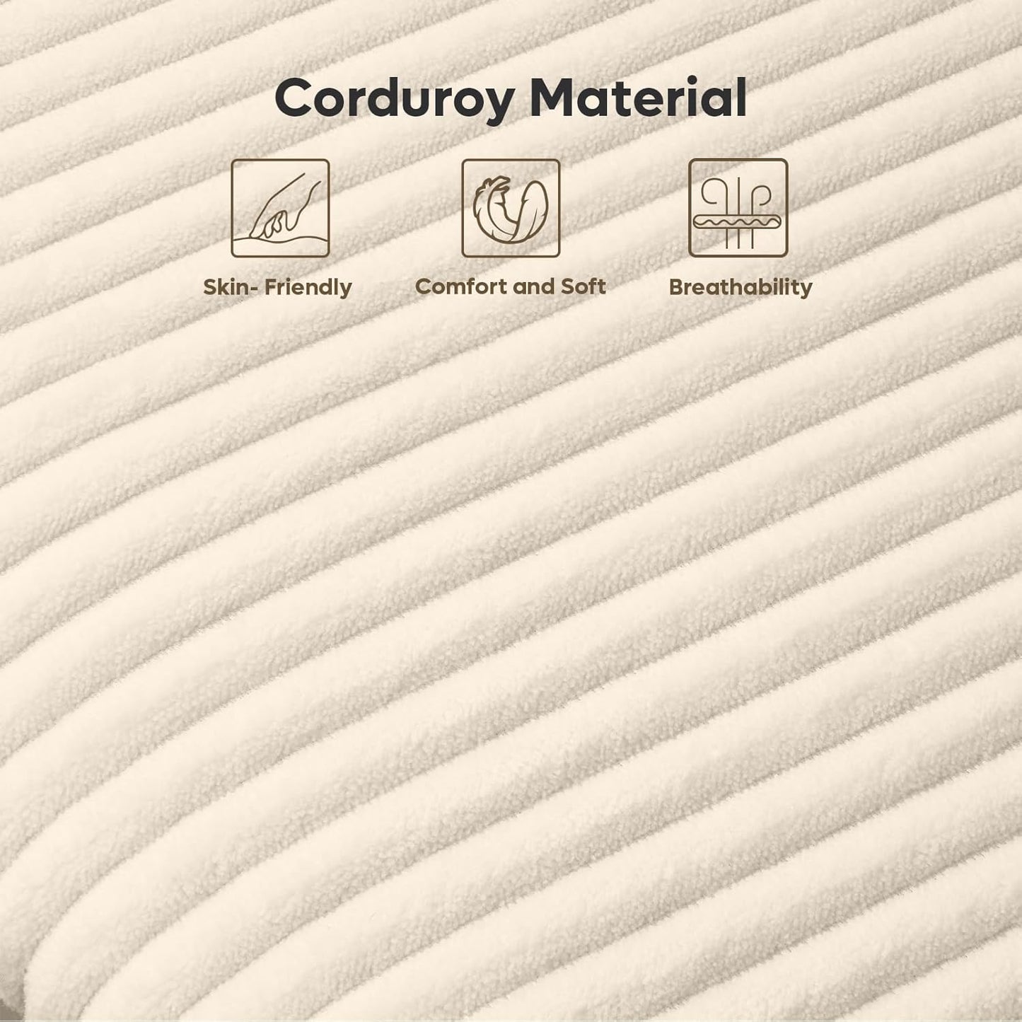 Queen Bed Frame with Adjustable Headboard & Ledlighting, Corduroy Upholstered Platform Bed Frame Withstorage Shelf, Solid Wood Slats, No Box Spring Needed,Never Squeak, Easy Assembly, Beige