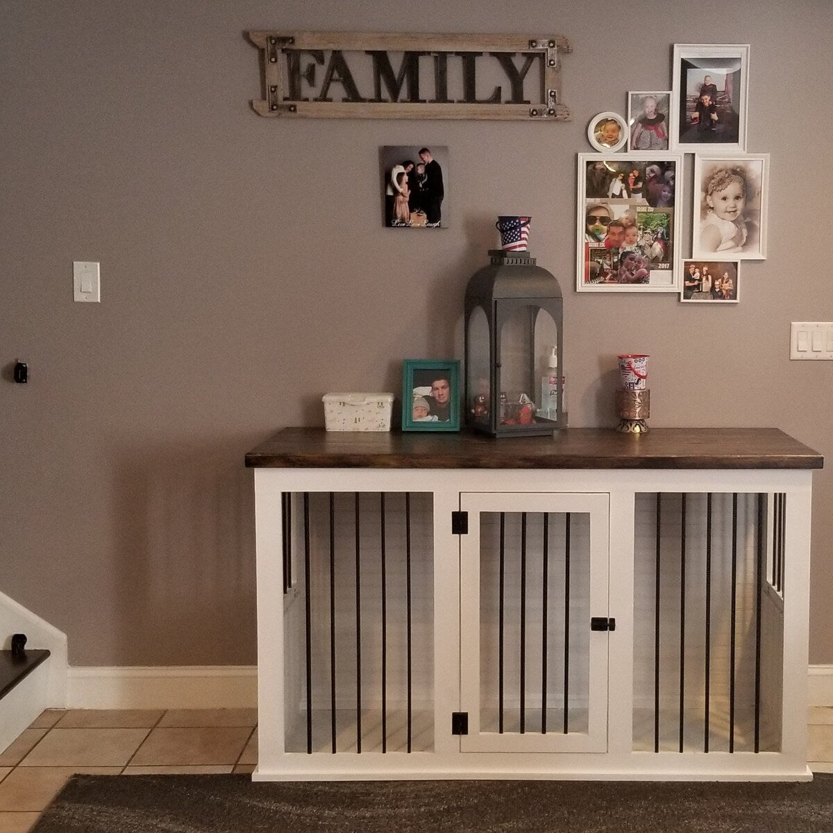 Custom Dog Crate Furniture | End Table | Double Door | Solid Wood Kennels in Many Sizes | Dog TV Stand | Made in USA