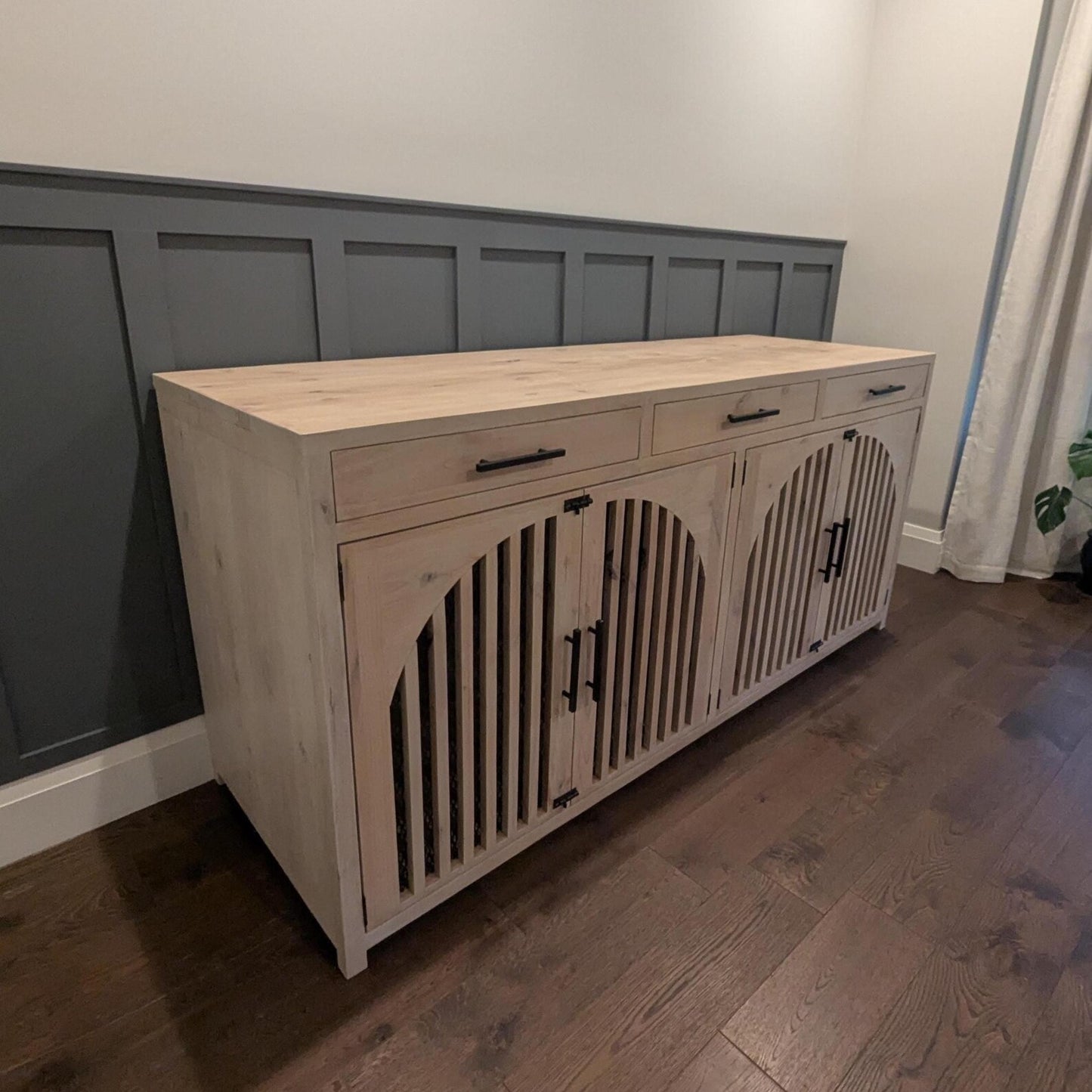 Custom Dog Crate Furniture | End Table | Double Door | Solid Wood Kennels in Many Sizes | Dog TV Stand | Made in USA