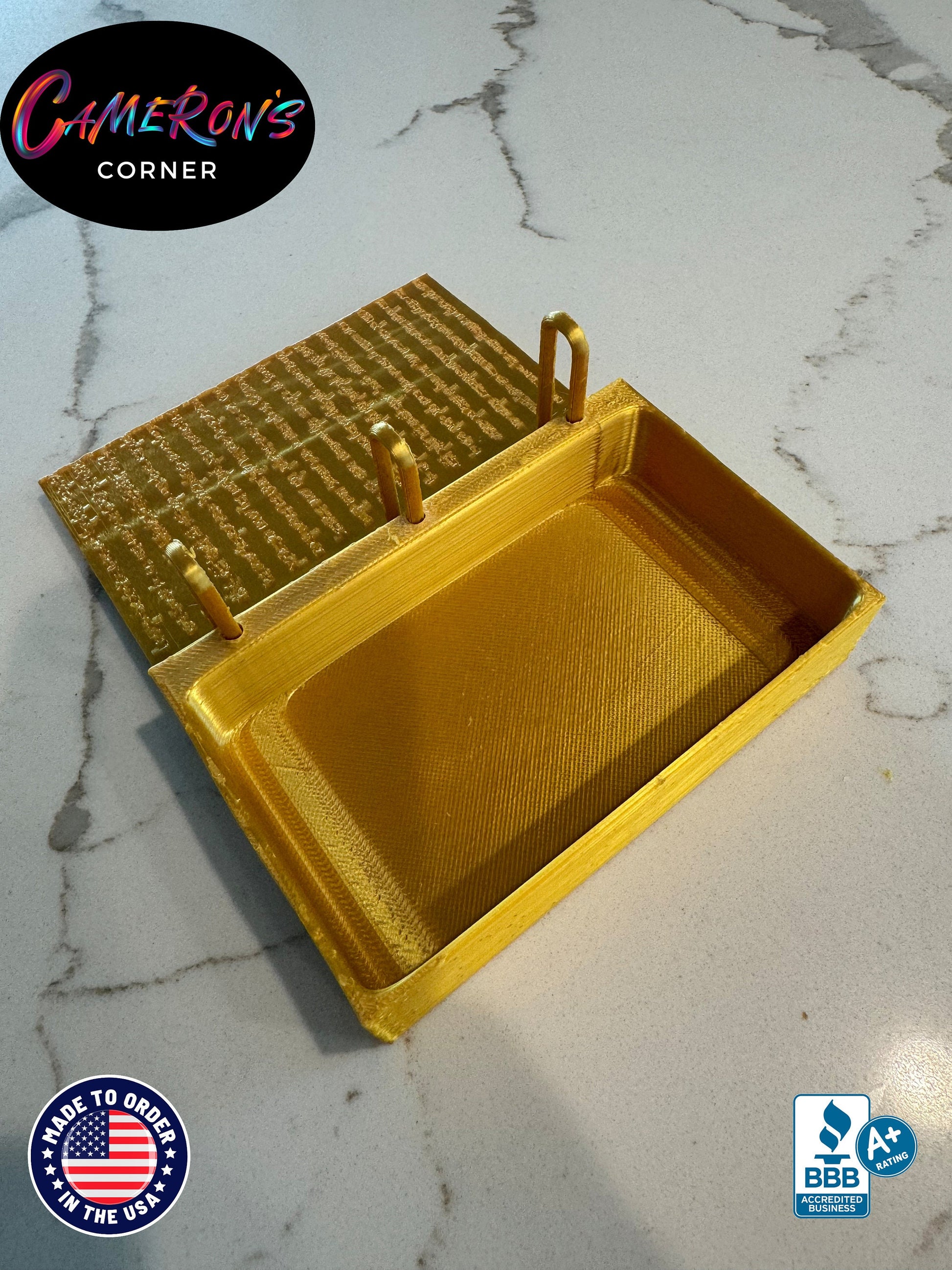 Book of Mormon Golden Plates Model, 3D Printed, Small or Large, 3Rd Nephi 11 in Hebrew, Storage Compartment, Made to Order by 6 Year Old