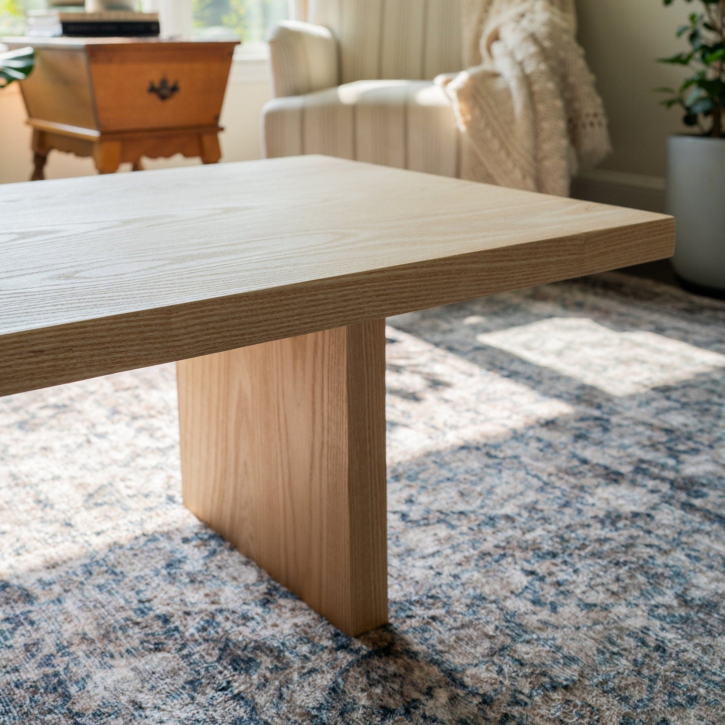 White Ash Wood Coffee Table