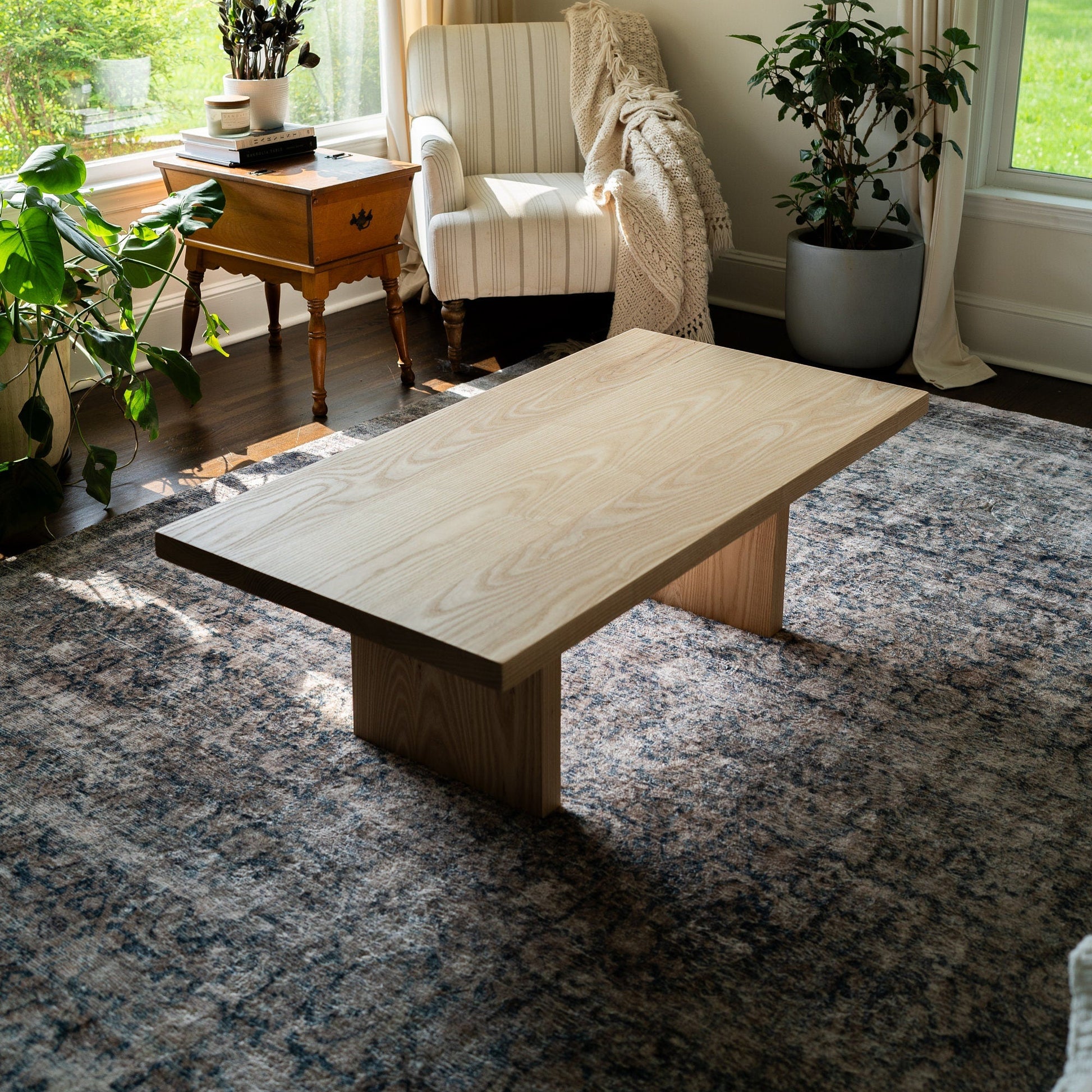 White Ash Wood Coffee Table
